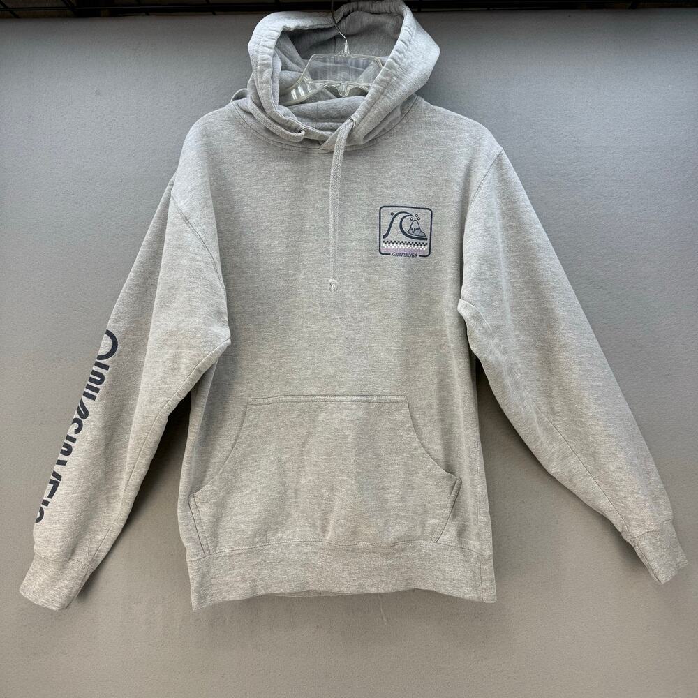 QuickSilver Hoodie Men's M Grey Long Sleeve Hoodie Vintage Surfing Wear VTG